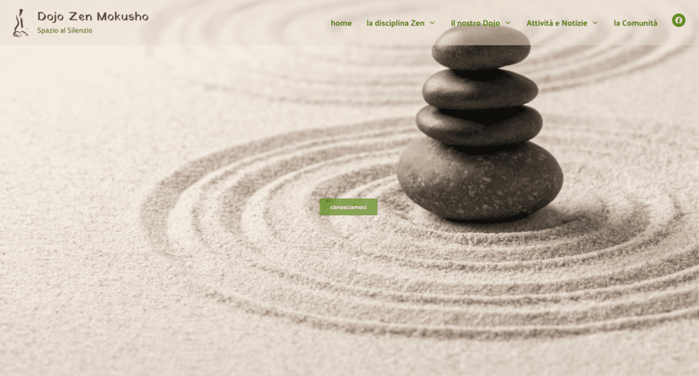 immagine dell'homepage del sito internet dojo zen mokusho 